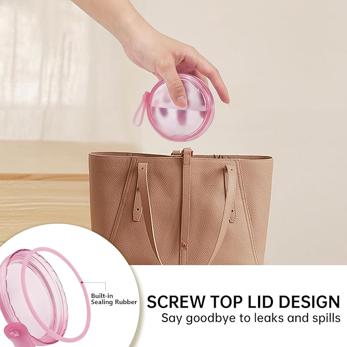 Denture Bath Case Denture Cleaning Cup with Lid Leak Proof, False Teeth Holder Mouthguard Storage Box Retainer Soaking Case for TravelHousehold|Office - Transparent Pink