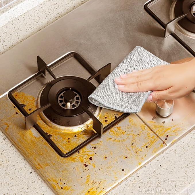 Multipurpose Wire Dishwashing Rags for Wet and Dry, 2024 New Reusable Non Scratch Wire Dishcloth, Premium Scrubbing Wire Dishwashing Rags for Scrubs Dishes, Sinks Cleans (10)