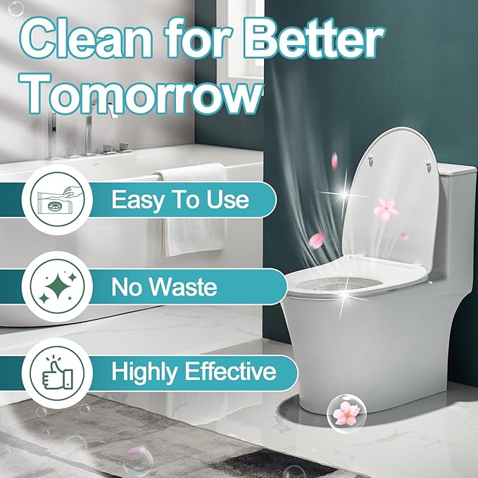 Toilet Bowl Cleaner Tablets 40 Packs, Two Colors Toilet Bowl Cleaners with Sustained-Release Technology, Keep Bathroom Toilet Stain Free and Prevent Limescale Buildup, 106oz