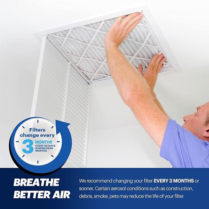 BNX TruFilter 18x20x1 Air Filter MERV 13 (4-Pack) - MADE IN USA - Electrostatic Pleated Air Conditioner HVAC AC Furnace Filters for Allergies, Pollen, Mold, Bacteria, Smoke, Allergen, MPR 1900 FPR 10