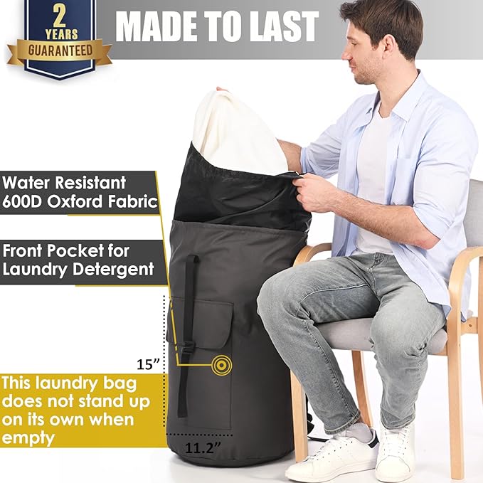 Laundry Backpack Bag, 115L Extra Large Laundry Bags with straps, Heavy Duty Laundry Bag Backpack, Portable Dirty Clothes Bag for College Dorm, Apartment, Laundromat, College Laundry Bag