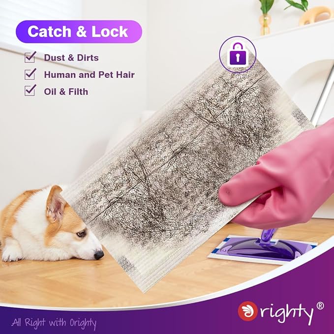 Orighty Dry Mop Pads Refill Compatible with Swiffer WetJet, Multi-Layer Mopping Pads, Multi Surface WetJet Hardwood Floor Cleaner Spray Mop Pads Refills, 48 Count