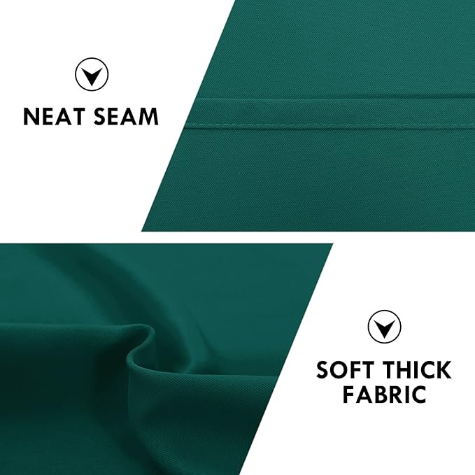 DWCN Blackout Curtains Thermal Insulated, Energy Saving & Noise Reducing Bedroom and Living Room Curtains, Hunter Green, W 42x L 72 Inch, Set of 2 Rod Pocket Curtain Panels