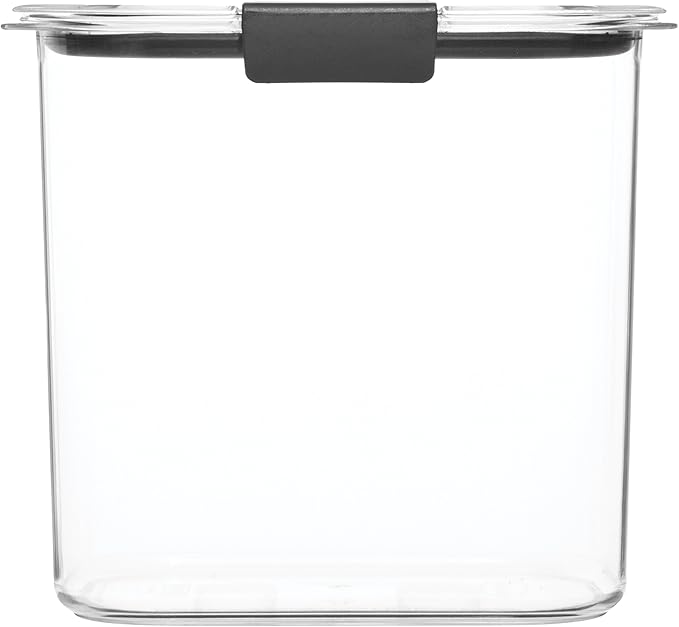Rubbermaid Brilliance 12-Cup Airtight Food Storage Container, Perfect for Pantry Staples, Clear/Grey