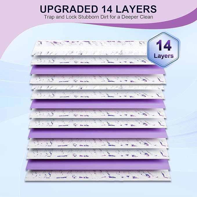 25 Pcs 5X Cleaning Power Mop Refills for Swiffer Power Mop, Unscented 14-Layer Thickened Disposable Mopping Pad Refills, for All Finished Floors