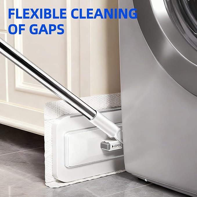 2025 New Mini Disposable Dust Mop with 20 Dry Wet Disposable Pads No-Touch Dirty Cleaning Dust Mop , Multi Surface Floor Mopping and Sweeping for House Wall Bathroom Corners