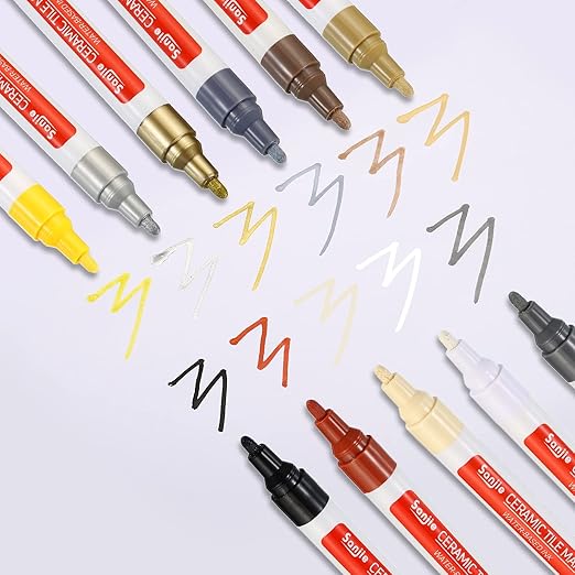 PATIKIL Grout Pen, 4 Pack Yellow Tile Marker Waterproof Grout Sealer Pen Tile Repair Pens Paint Pens for Wall Floor Bathroom Kitchen Refresh
