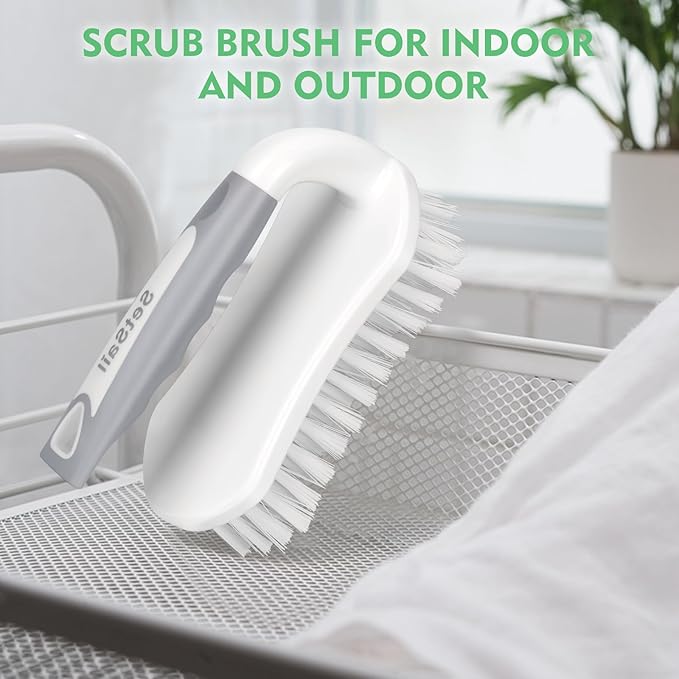 SetSail Scrub Brush, Heavy-Duty Scrub Brushes for Cleaning with Stiff Bristles Cleaning Brush for Shower, Bathroom, Carpet, Kitchen and Bathtub Scrubber - 2 Pack
