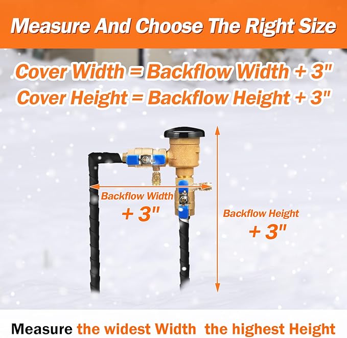 TOHONFOO Backflow Preventer Pipe Insulation Cover (5°F) - Irrigation Sprinkler Valve Insulated Pouch - Water Well Pump Cover - Sturdy 5 Layers for Winter Freeze Protection, 24" W x 26" H, Brown