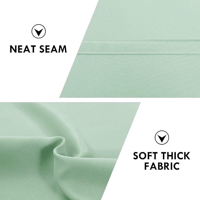 DWCN Blackout Curtains Room Darkening Thermal Insulated Bedroom Curtains Window Curtain Panels, 42 x 63 inches Long, Set of 2 Light Green Rod Pocket Drapes