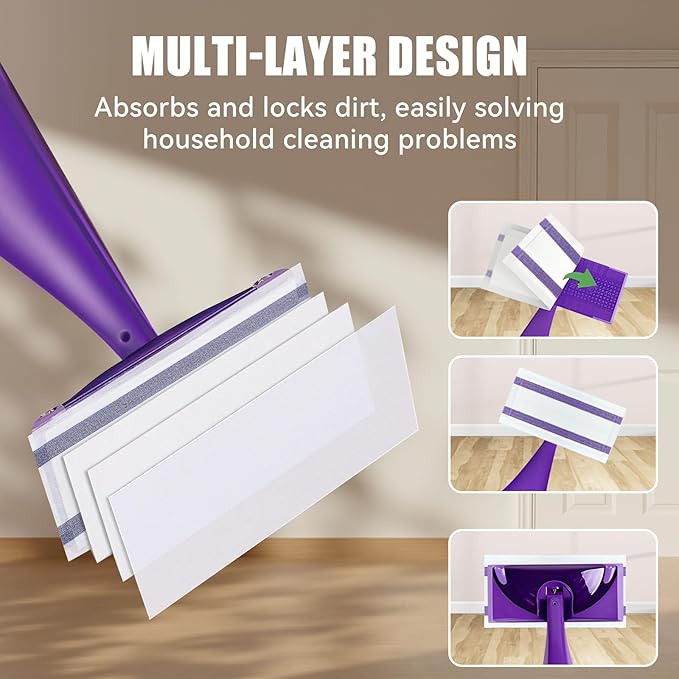 40 Pack Disposable Mop Pad Refills for Swiffer Wet Jet ，Dry&Wet Mopping Pad Compatible with Swiffer Wet Jet and Any Model of Velcro Mop，Multi Surface WetJet Pad for Floor Cleaning