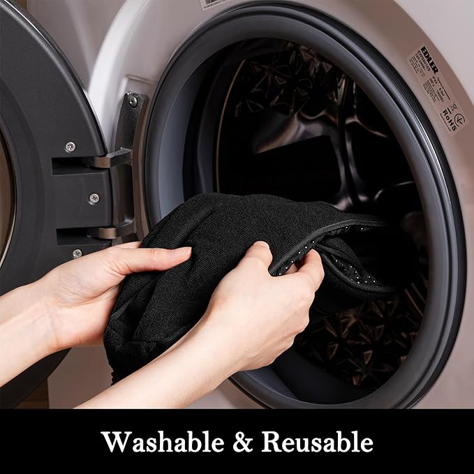 Sunolga 20" Door Draft Stopper Blocks Hot and Cold Air with Removable Washable Cover for Gaps Up to 3", All-Season Seal for Noise, Door Sweep for Bottom of Door and Window, Home Essentials, Black