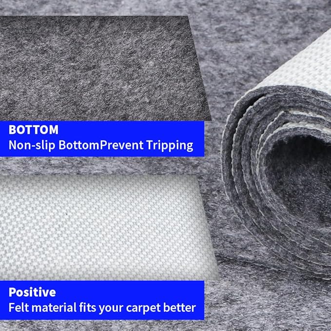 Waterproof Non-Slip 1/4” Extra Thick 10x14 ft Rug Pad for Large Area Rugs Durable Felt Floor Protection pad for All Floors, Suitable for Cutting. Rug Pads Keep Rugs in Place and Provide Cushioning