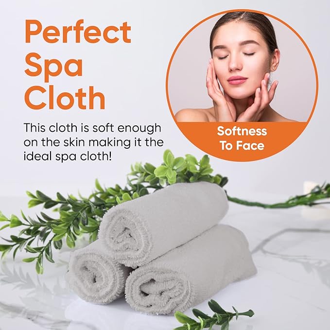 Superio Cotton Terry Washcloths Grey Towels 100% Cotton Cleaning Cloth 16" Rags Wash Clothes for Body and Face, Spa Towels, Multi Purpose (6, 12"x12")