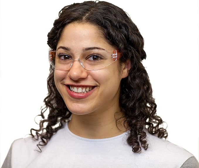 BISON LIFE Safety Glasses - Scratch Resistant Wrap Around Eyewear, Polycarbonate ANSI Z87.1 Impact Resistant Lens
