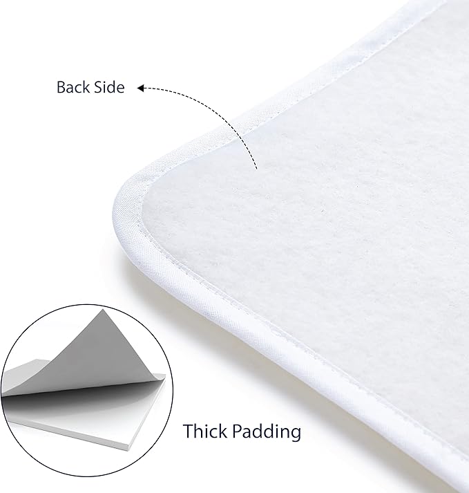 Encasa Homes Ironing Mat/Pad (Small 28"x20") with 3mm Padding & Silicone Iron Rest for Steam Pressing on Tabletop or Bed - Heat Resistant, Portable, Quilting & Travel Blanket - Black Arrow