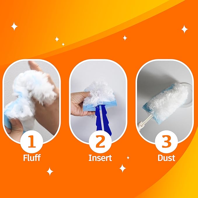 360 Duster Refills for Swiffer, Refill Kit with 50 Dusters for Cleaning Home & Car, Heavy Duty Multi Surface