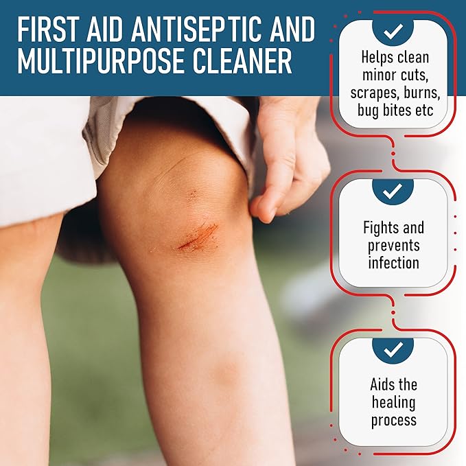 3% Hydrogen Peroxide - First Aid Antiseptic & Multipurpose Cleaner - Topical Wash for Cuts, Scrapes and Minor Cuts - H2O2 Hydrogen Peroxide 3 Percent USP Solution (2 Gallon)