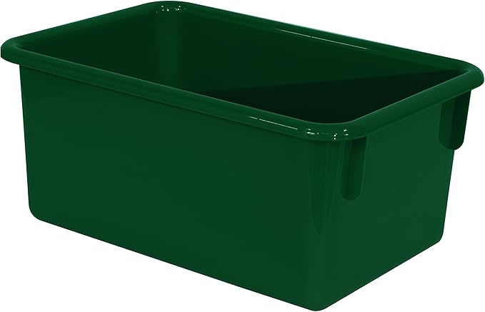 Wood Designs Cubby Storage Bin, Heavy Duty Plastic Containers for Kids Green Cubby Tray Set of 30