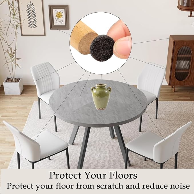 Fursafe&Q Felt Furniture Pads, Furniture Felt Pads for Hardwood Floors -Self Adhesive Chair Leg Floor Protectors, Protect Your Floors from Nicks, Bumps and Scratch,96 Pcs Round Cabinet Door Bumper