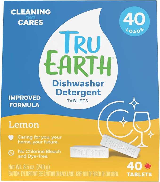 Tru Earth Dishwasher Detergent Tablets | Eco Friendly Alternative to Liquid Pods | 40 Tablets | Lemon