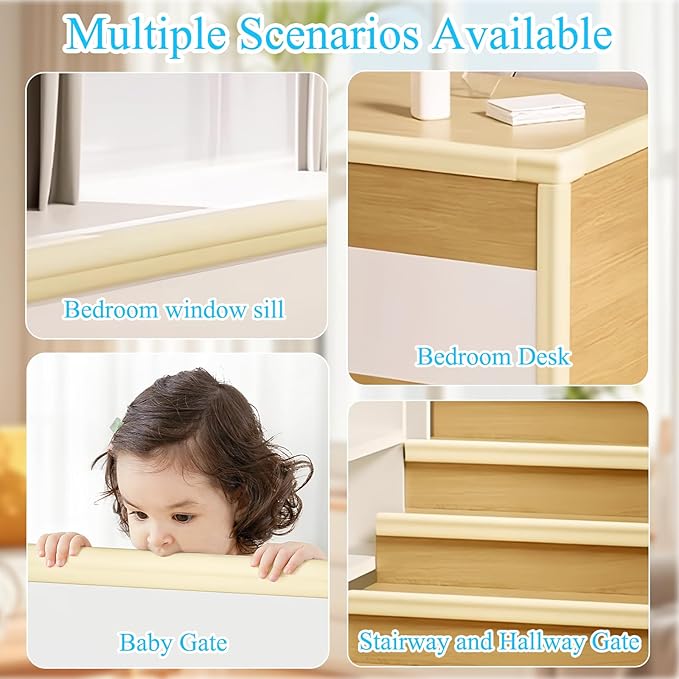 Baby Proofing Edge Corner Protector,1Roll L-Shape Soft Cabinet Door Bumper Corner Strip,4 Furniture Safety Bumper Corner Guards,Wall Protector,Self Adhesive,for Nursery,Fireplace,Kitchen,Table