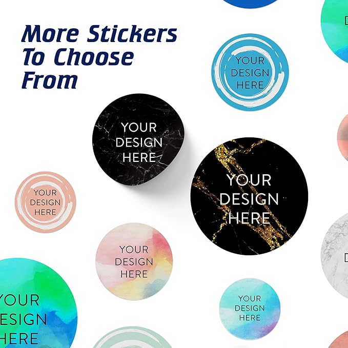 100 Custom Vinyl Stickers - Upload Your own Image, Text, Design, Logo - Personalized Logo Labels for Handmade, Packaging, Bottle, Jars, Candle, Brand Stickers (Black Marble, 3x3)
