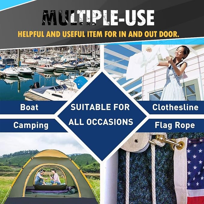 PerkHomy Cotton Rope 3/16" (5mm) 50 ft Multi Purpose Utility Diamond Braided Cord, Natural Cotton for Clothes Line Camping Crafting Flag Pole, Grey