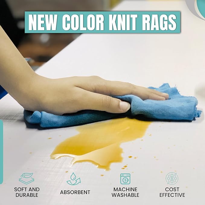 Premium Color Knit Cleaning Rags (600 lbs Pallet - 120x5 lbs. Bag) – Shop Rags Bulk for Workshops, Mechanics, Painters, and Home Use, Multipurpose Cotton T-Shirt Rags