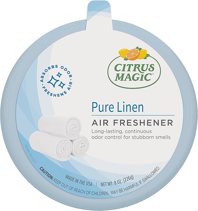 Citrus Magic Odor Absorbing Solid Air Freshener, Pure Linen, 8-Ounce, Pack of 1