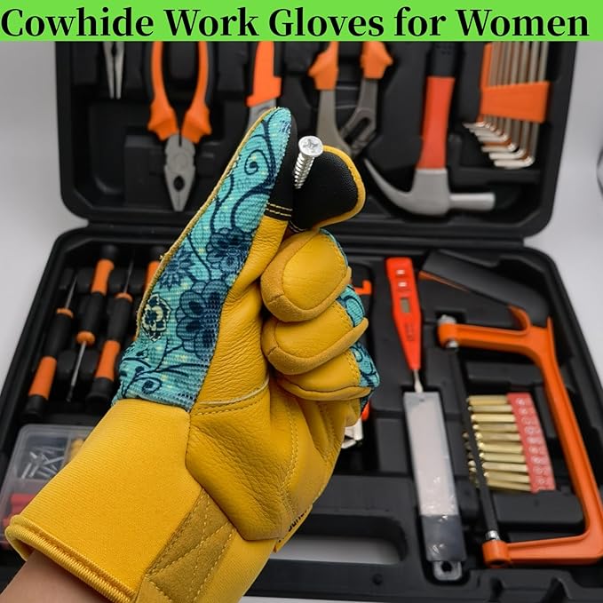 Thorn Proof&Puncture Resistant Gardening Gloves with Grip,Garden Gloves for Women, Leather Work Gloves,Gifts