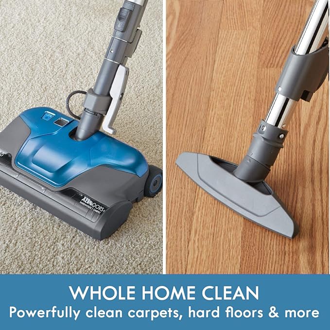 Kenmore BC3005 Pet Friendly Lightweight Bagged Canister Vacuum Cleaner with Extended Telescoping Wand, HEPA, 2 Motors, Retractable Cord, and 4 Cleaning Tools, Blue