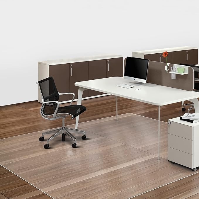 SALLOUS Chair Mat for Hard Floors, 60" x 75" Office Chair Mat for Hard Surface, Vinyl Floor Mat for Gaming Chairs, Multi-Purpose Floor Protector Desk Mat for Home Office (Clear)