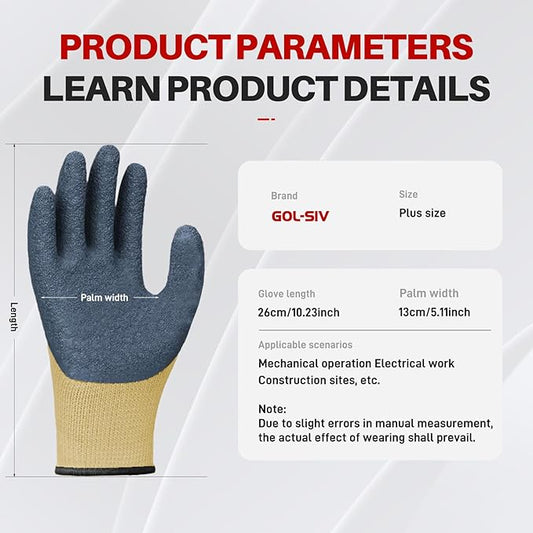 Electrical Insulated Gloves XL - 400V Low Voltage Electrician Safety Gloves, Rubber Non Slip Work Gloves For Men