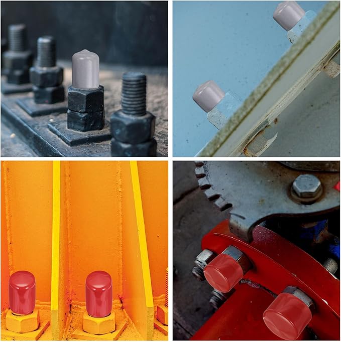 uxcell 20pcs Rubber End Caps 41mm(1 5/8") ID Vinyl PVC Round Tube Bolt Cap Cover Screw Thread Protectors Light Brown
