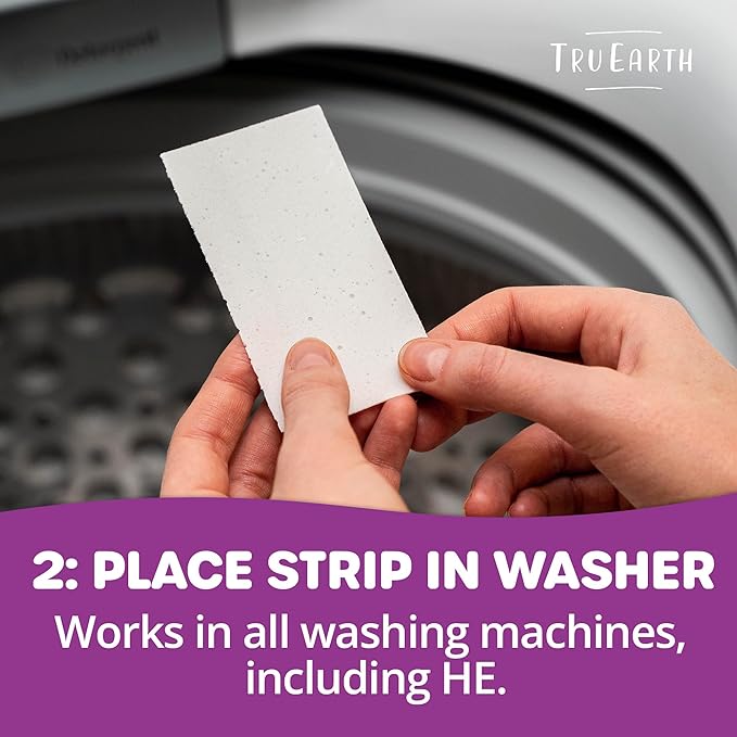 Tru Earth Compact Dry Laundry Detergent Sheets - Up to 768 Loads (384 Count) - Paraben-Free - Original Eco-Strip Liquidless Detergent, Travel Sheets - Lilac Breeze
