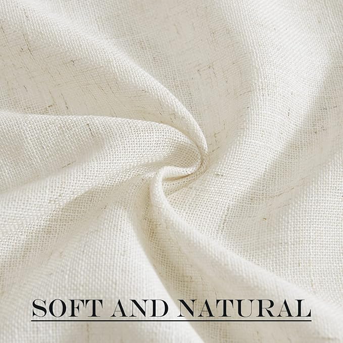 NICETOWN Linen Sheer Patio Door Curtain Drapery Panel for Door Window Elegant Soild Rod Pocket French Door Curtain Panel, 26" x 72" with Tieback, 1 Piece, Linen