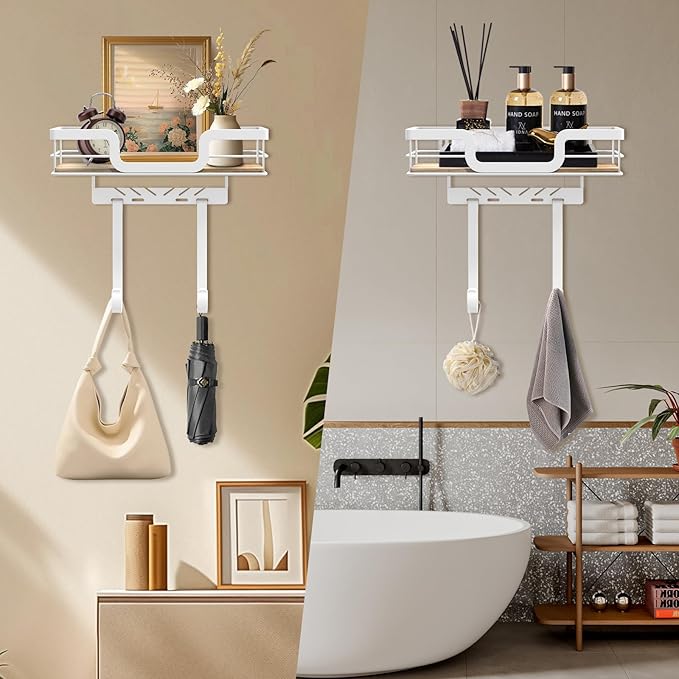Ironing Board Holder Wall Mount, Laundry Room Organization Storage, White, T&V Shaped Space Saving Ironing Board Hanger for Laundry Room Decor and Accessories