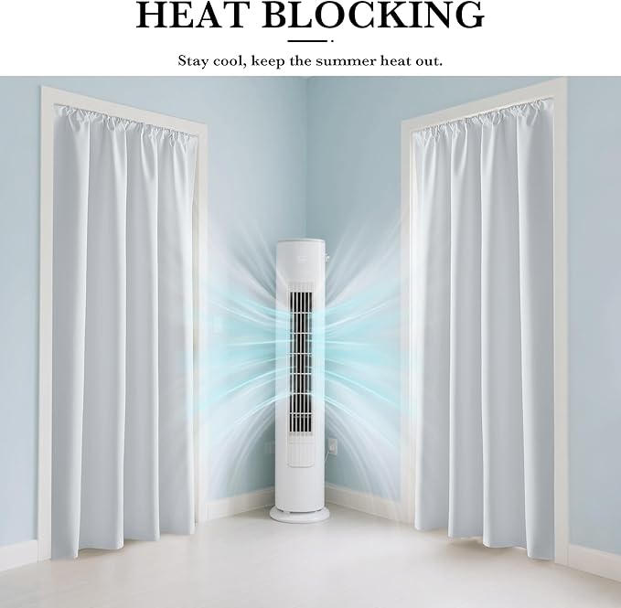 RYB HOME White Short Blackout for Small Window 45 inches Length, Thermal Insulated 100% Blackout Noise Reducing Window Shades for Bedroom Office, 29 inches Wide by 45 inches Long
