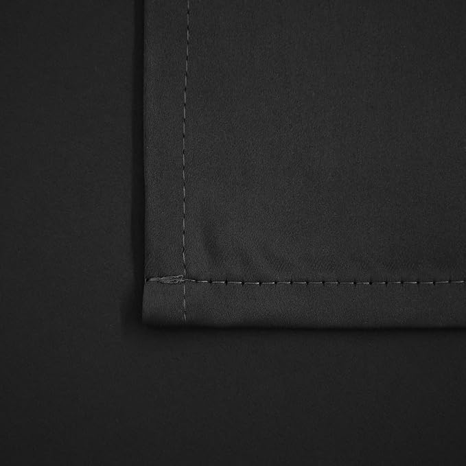 Pickluc Black Cafe Curtain (Half Window Curtain) 36 Inches Length, Rod Pocket Small Kitchen Curtain, Short Blackout Curtain for Small Window, 30" Wide and 36" Long, 2 Panels
