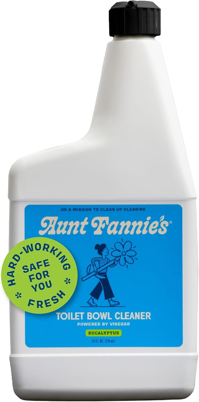 Aunt Fannie's Toilet Bowl Cleaner, Bleach-Free Cleaner Powered by Vinegar, Freshens and Removes Stains, Eucalyptus Scent, 24 fl oz, Pack of 1