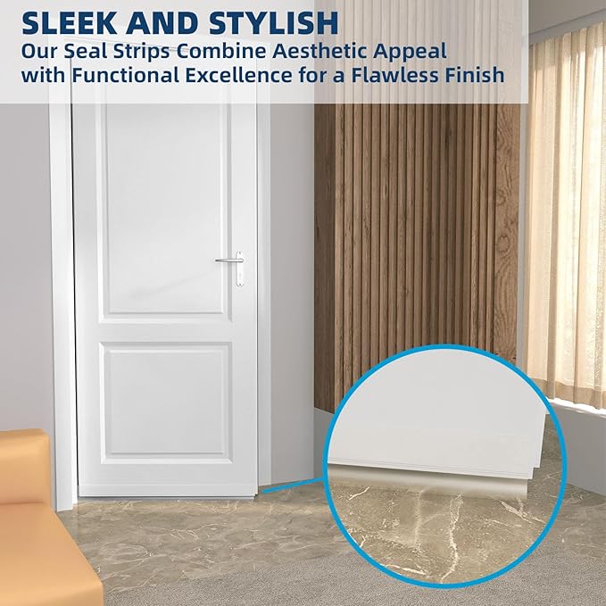 Heavy-Duty 36 ft x 3 in Weather Stripping, Extra Thick 2mm Door Draft Stopper Silicone Seal Strip for House and Glass Shower Doors for Collision and Side Gaps of Door and Windows, Clear