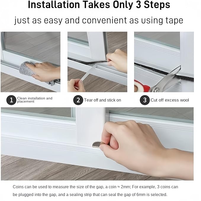 33 Ft Self-Adhesive Weather Stripping Door Seal Strip for Door Window, 0.35" Wide x 0.59" Thick, Gray