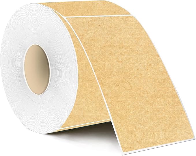 STARLIBOO Colored Labels Stickers 3 x 5 Inch, Rectangle Kraft Removable Moving Labels Stickers, Adhesive Kraft Paper Stickers for Office, School, Home- 250 Labels