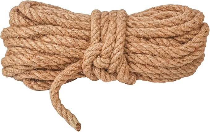 3/4 inch Hemp Rope, 82 Feet Twisted Manila Rope for Scratching Posts, Camping, Garden, Crafts, DIY Projects
