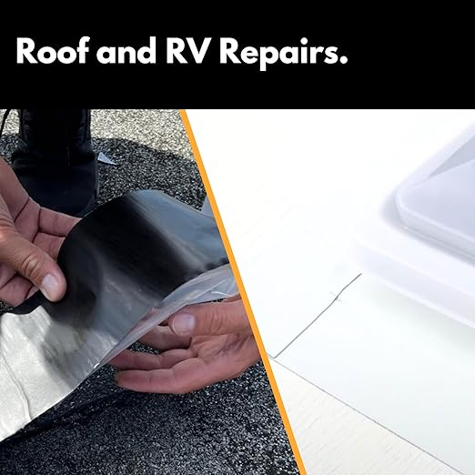 HSS Sealant Tape with MicroSealant - Waterproof Commercial Roofing Tape for Roof and RV Repair - UV- & Weatherproof - Grey - 6 inch x 25 ft.