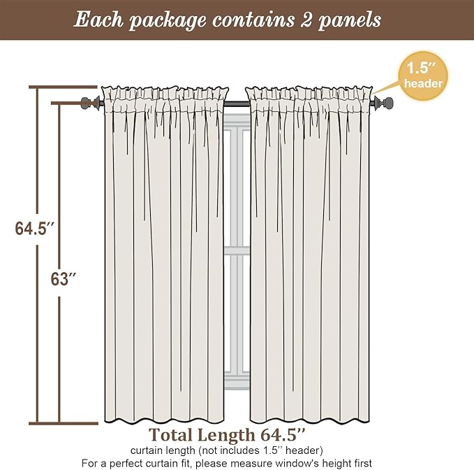 Chyhomenyc Burgundy Sheer Curtains 63 Inches Long 2 Panels Set, Light Filtering Voile Window Drapes for Bedroom Living Room, 42Wx63L Inch, Burgundy, 2PCS