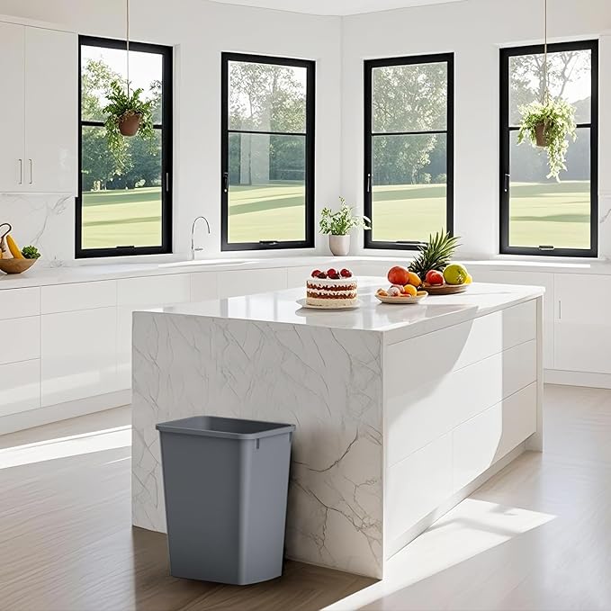 ROOMTEC 35QT Kitchen Trash Can, Lightweight and Sturdy Slim Trash Can, Wastebaskets for Office, Workspace, Kitchen, Bathroom, Easy to Clean, 1 Pack