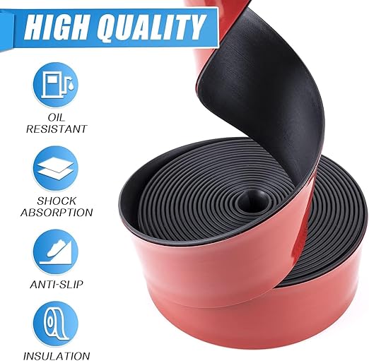 Adhesive Rubber Strips Neoprene Sheets, Rolls & Strips with Adhesive Backing Rubber Pads Self Stick Seal Gasket Sticky Back for Matting Padding - 4" Wide x 1/16" Thick x 10' Long