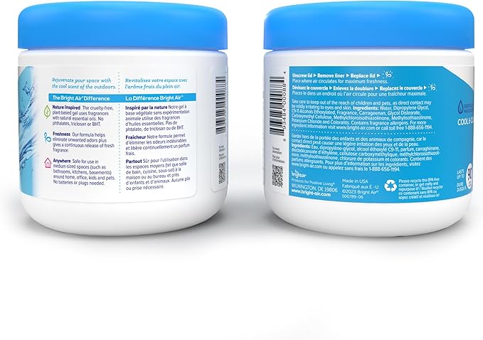 Bright Air 14 oz. Super Odor Eliminator, For Medium-Size Spaces, Cool & Clean Scent, Case of 6,Air Freshener, Natural Essential Oils, Lasts Up to 90 Days Each